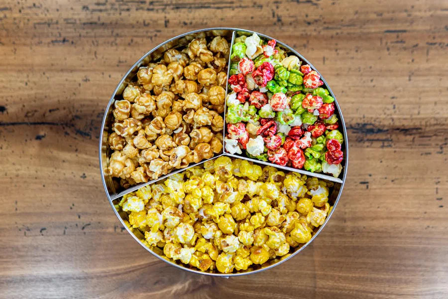
            
                Load image into Gallery viewer, Gourmet Popcorn Tin - 2 Gallon - Premium Flavours
            
        